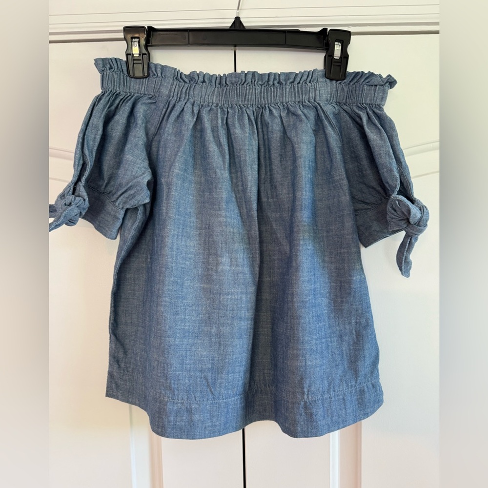 J. Crew Off-Shoulder Chambray Top